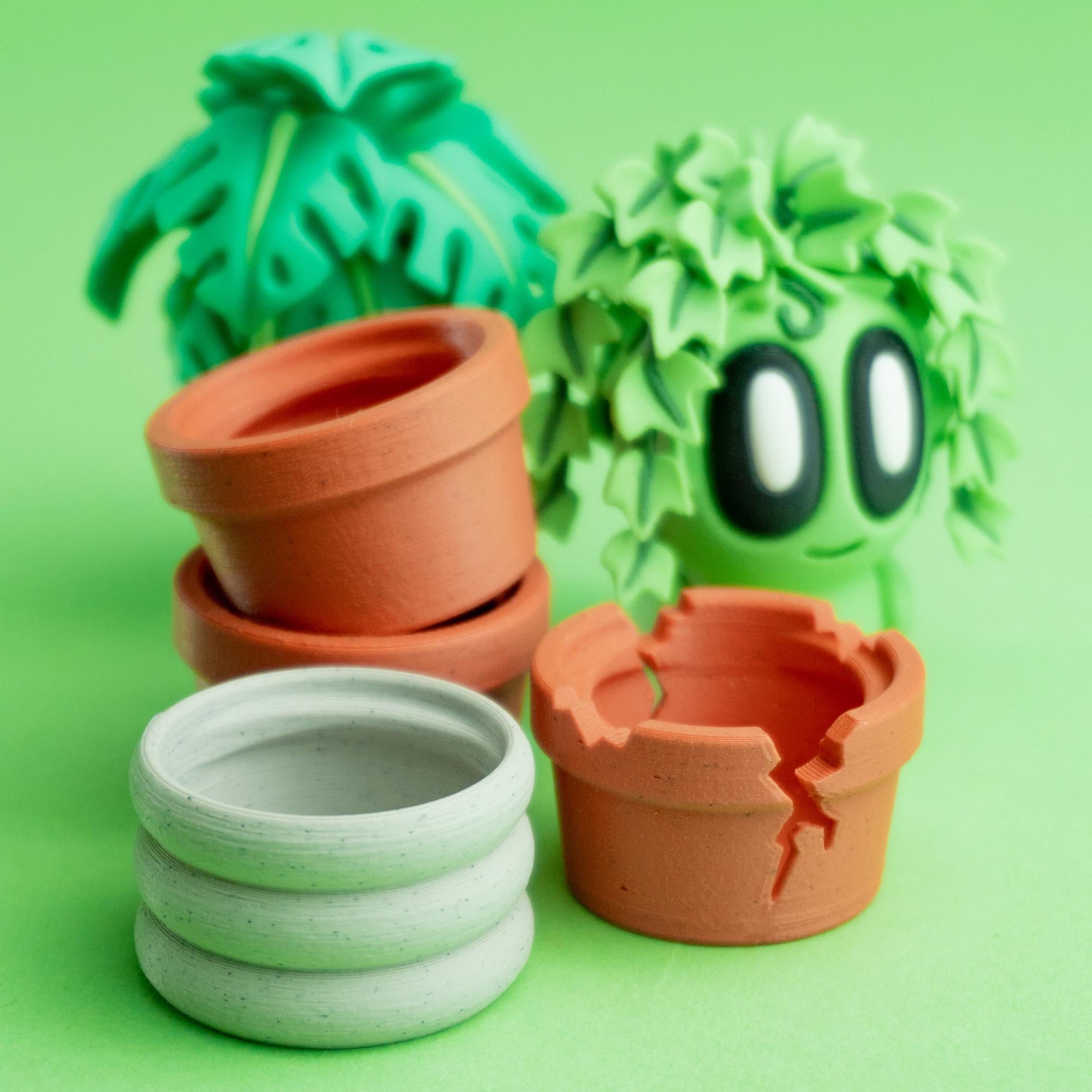 Blob Plants - Five Adorable 3D printed plants in pots, plus a cute Greenhouse!