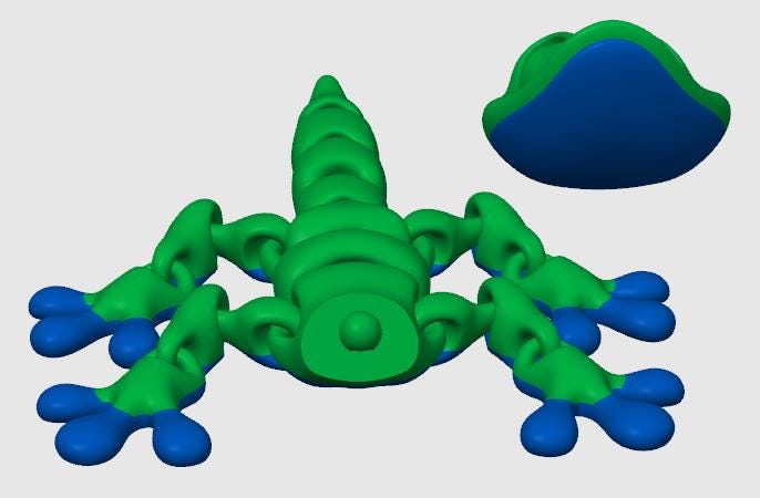 Magnetic Gecko Buddy with Storage Rock – 3D Printed Cutie in Green and Yellow or Green and several other colors!