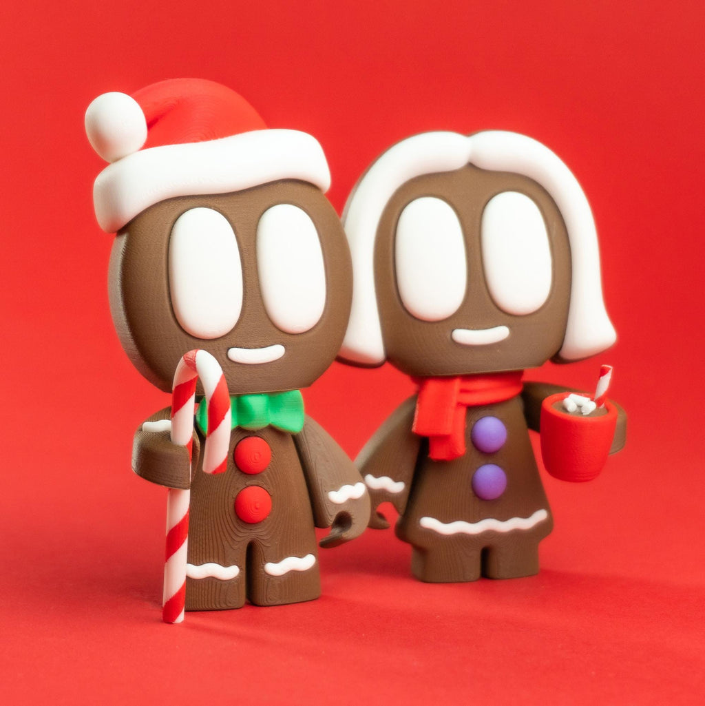 Blob Gingerbread Family - Three Adorable 3D printed gingerbread people with wardrobe accessories!