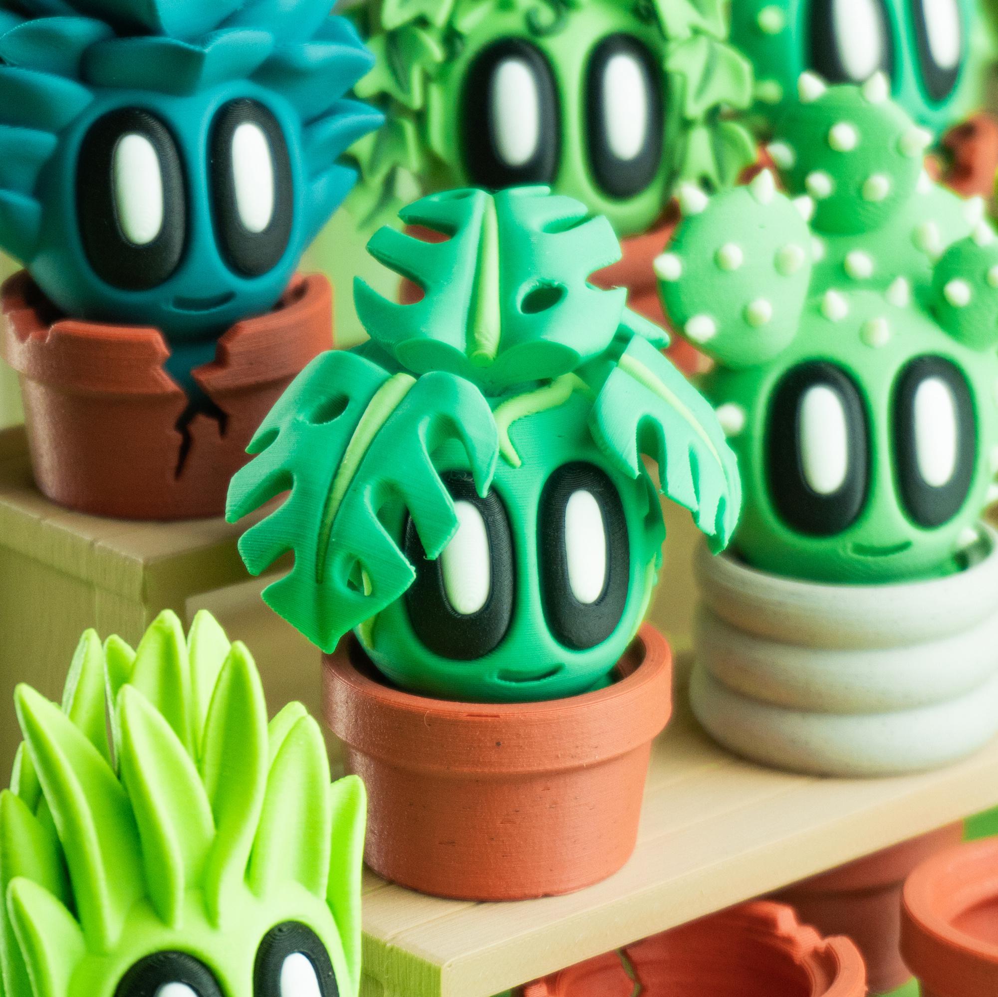 Blob Plants - Five Adorable 3D printed plants in pots, plus a cute Greenhouse!