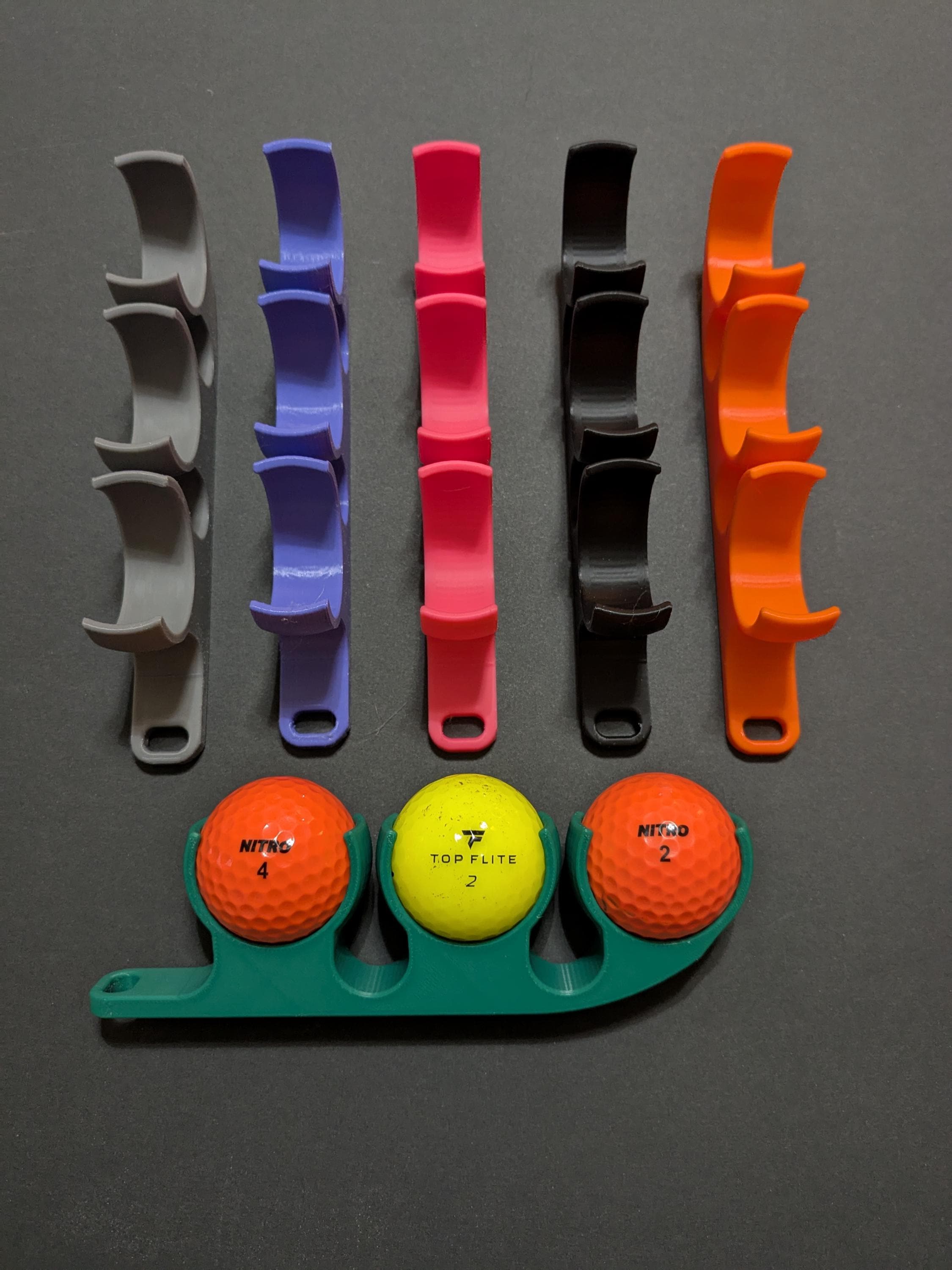 Custom Golf Ball Holder – Holds 3 Balls | Personalized with Text | Golf Gift with Carabiner Clip - Golf balls NOT included