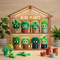 Blob Plants - Five Adorable 3D printed plants in pots, plus a cute Greenhouse!