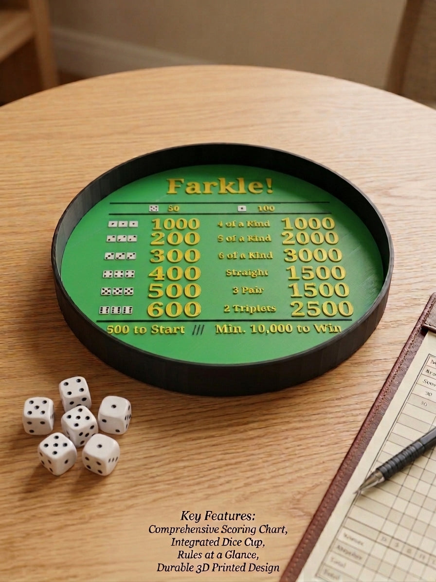 3D Printed Dice Rolling Bowl for Farkle! – Unique, Lightweight, and Durable!