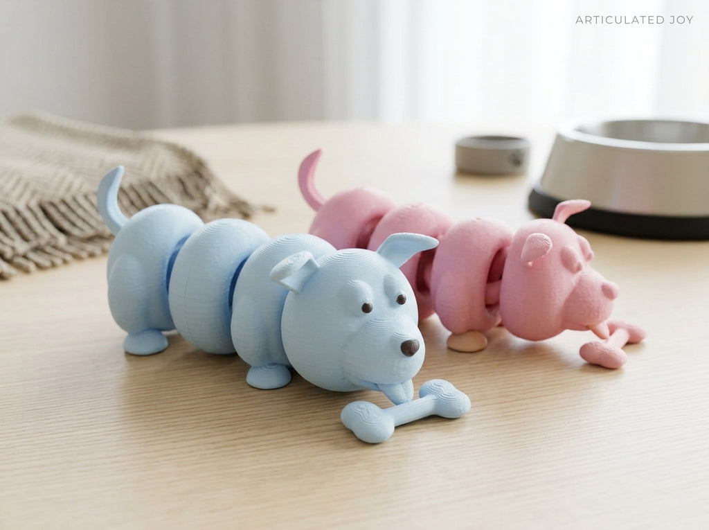 Cute Flexible Puppy with Bone