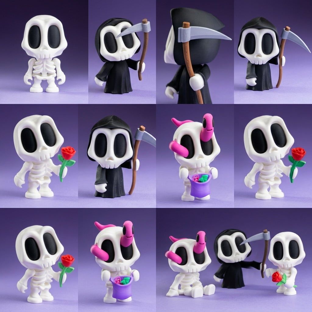 Blob Skeletons — 3D Printed Weird Little Skeleton Set 💀