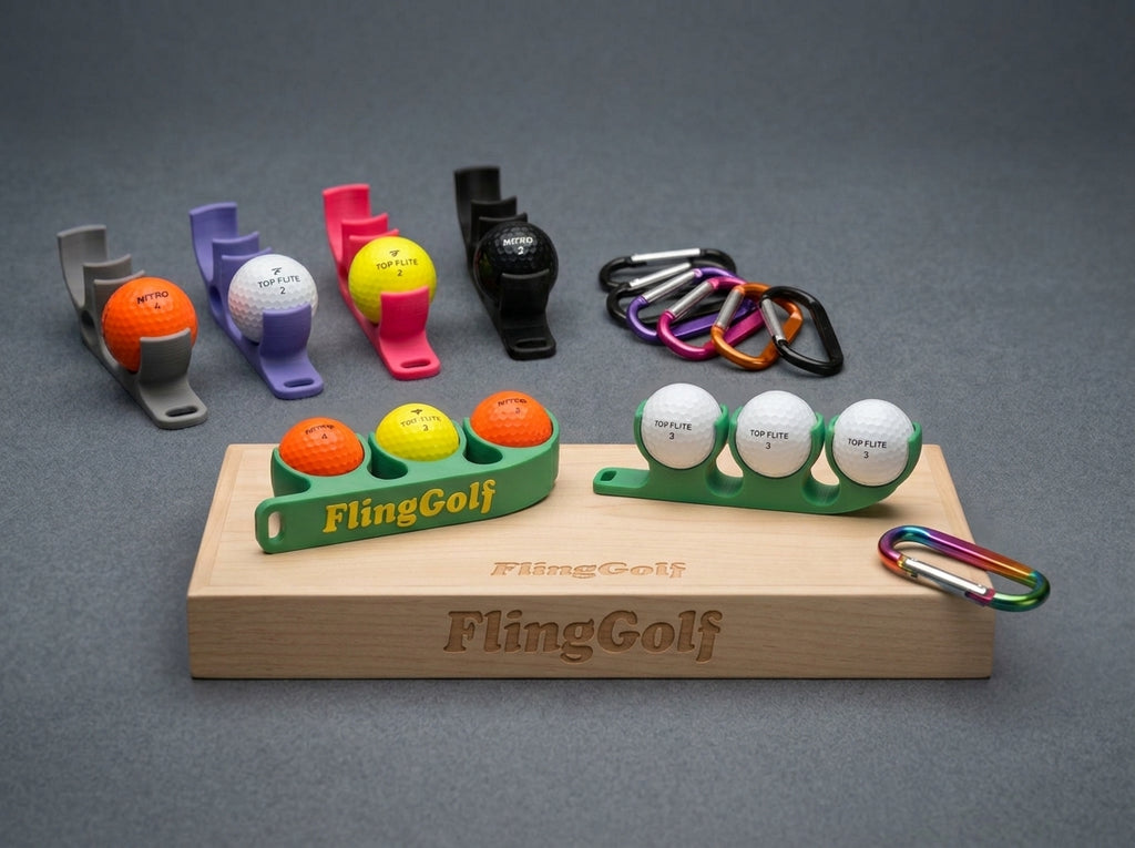 Custom Golf Ball Holder – Holds 3 Balls | Personalized with Text | Golf Gift with Carabiner Clip - Golf balls NOT included