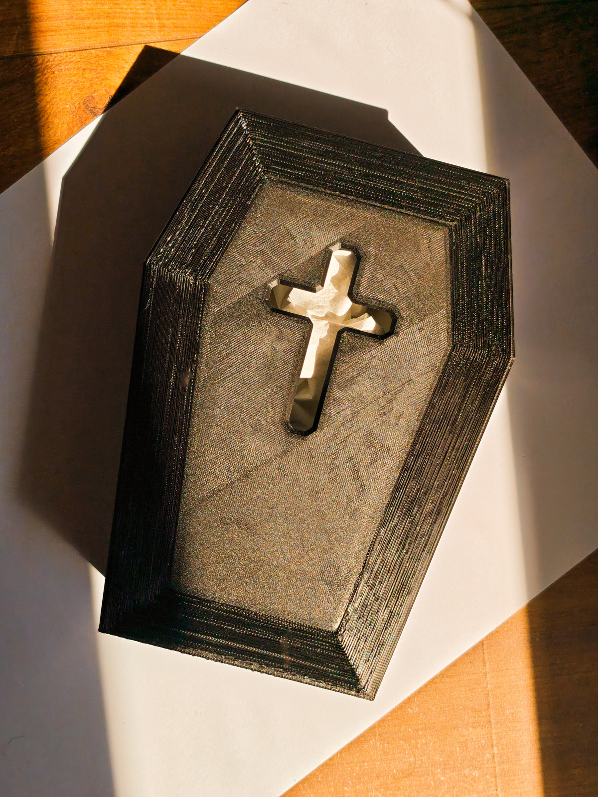 Coffin Tissue Box Holder | Gothic Tissue Holder | Spooky Halloween Home Decor | 3D Printed Coffin Decor