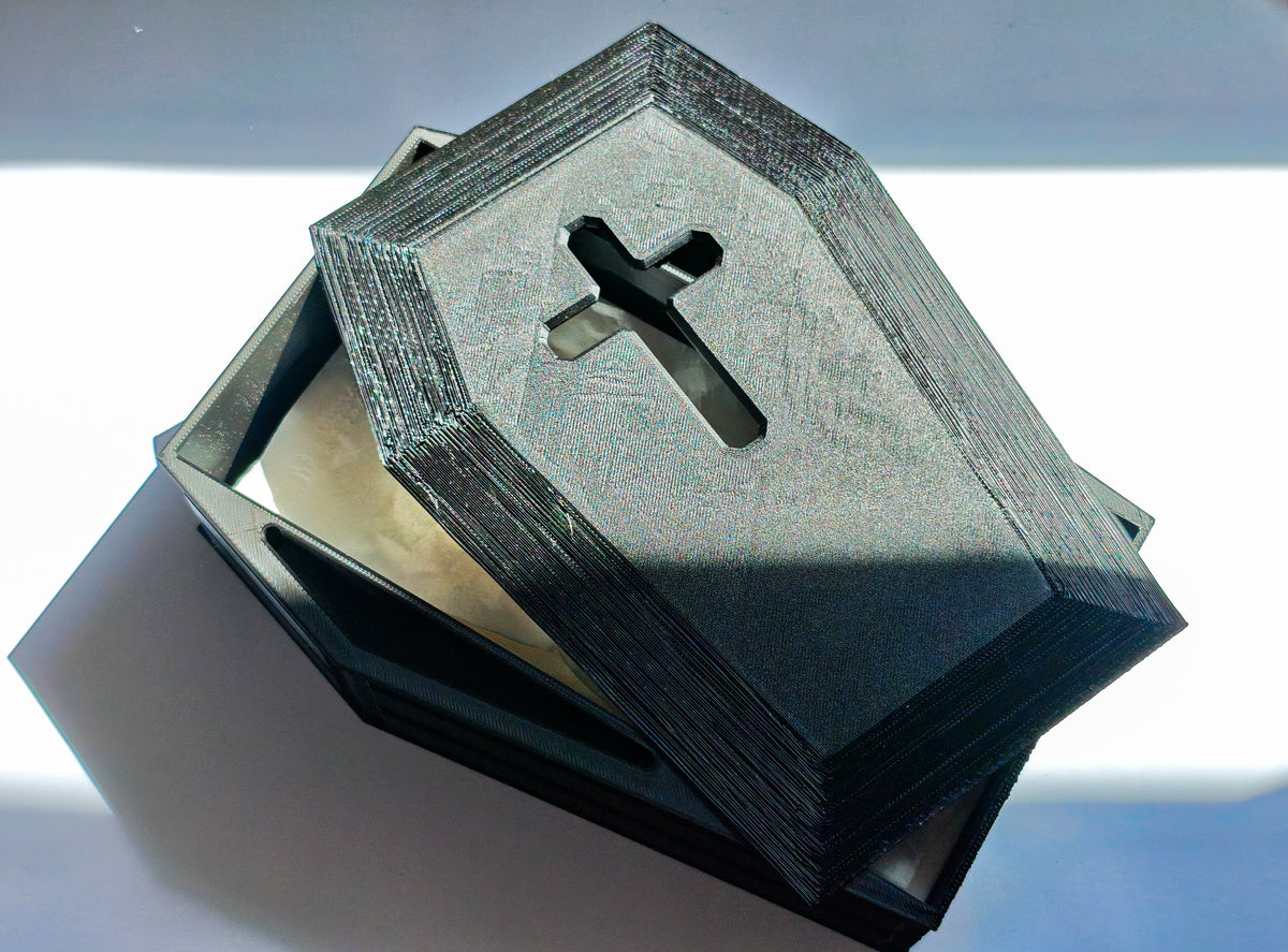 Coffin Tissue Box Holder | Gothic Tissue Holder | Spooky Halloween Home Decor | 3D Printed Coffin Decor