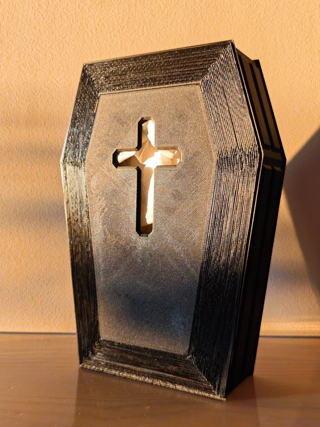 Coffin Tissue Box Holder | Gothic Tissue Holder | Spooky Halloween Home Decor | 3D Printed Coffin Decor