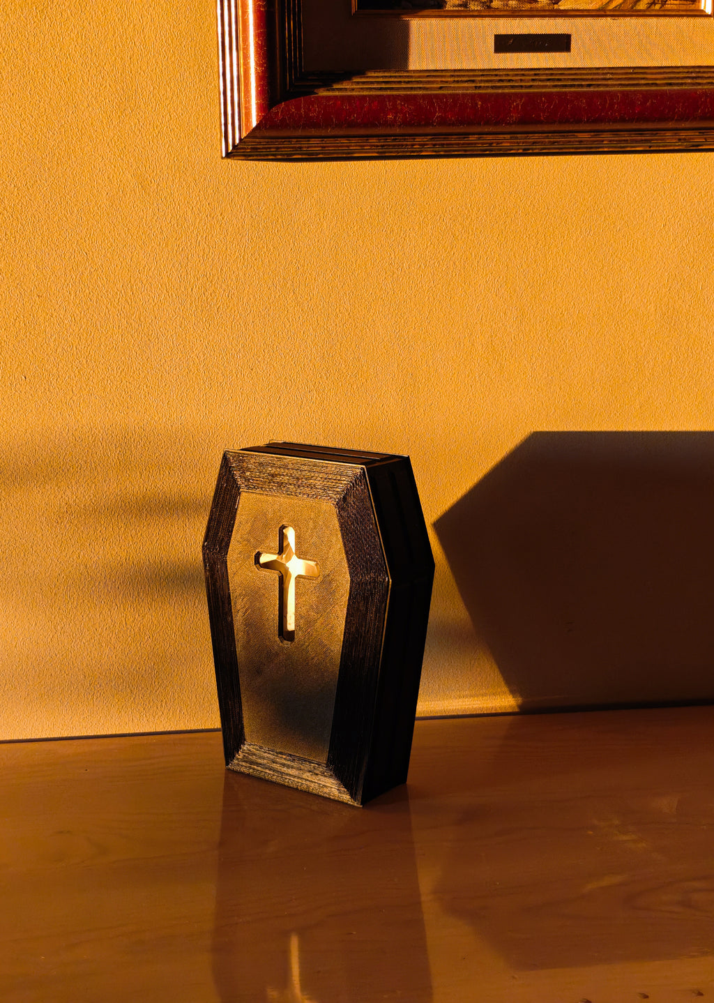 Coffin Tissue Box Holder | Gothic Tissue Holder | Spooky Halloween Home Decor | 3D Printed Coffin Decor