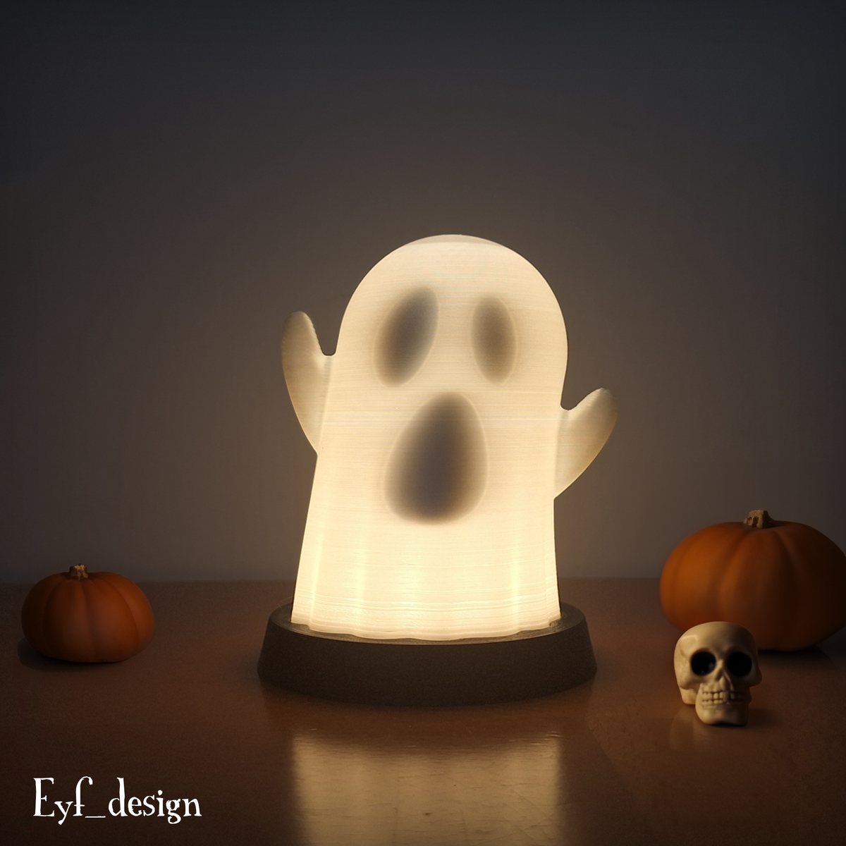 👻 3D Printed Ghost Lamp | USB Ghost Night Light | Cute Halloween Decor | Spooky Home Decor