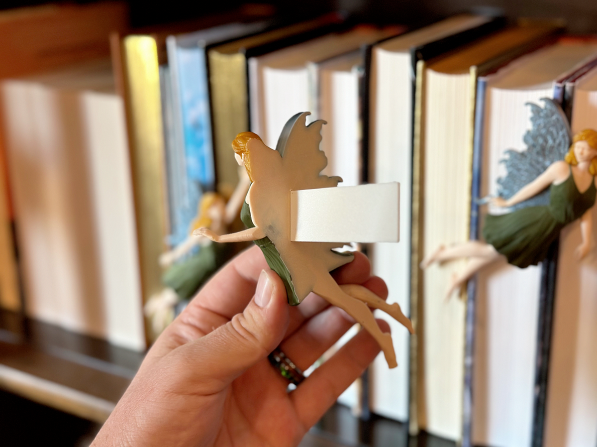 3D Printed Flying Fairy Set of 3 – Whimsical Fridge Magnets, Book Nook Spine Huggers, or Floating Wall Art Decor