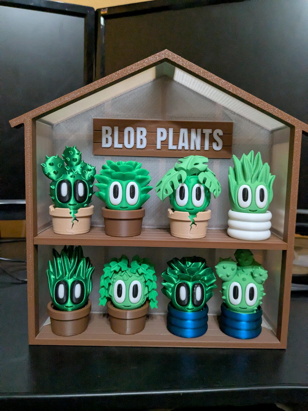 Blob Plants - Five Adorable 3D printed plants in pots, plus a cute Greenhouse!
