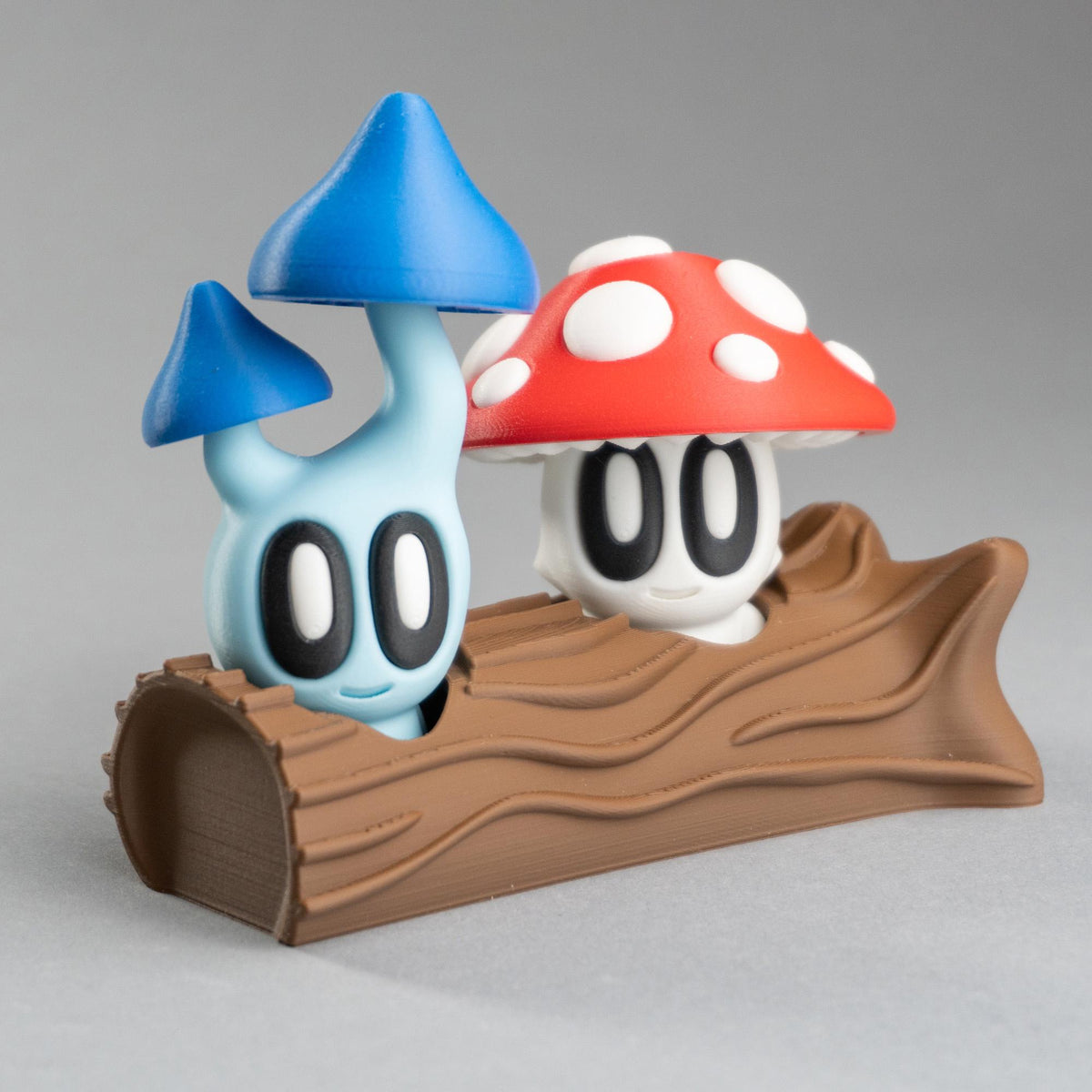 Blob Mushrooms - Five Adorable 3D printed mushrooms with log and stump!
