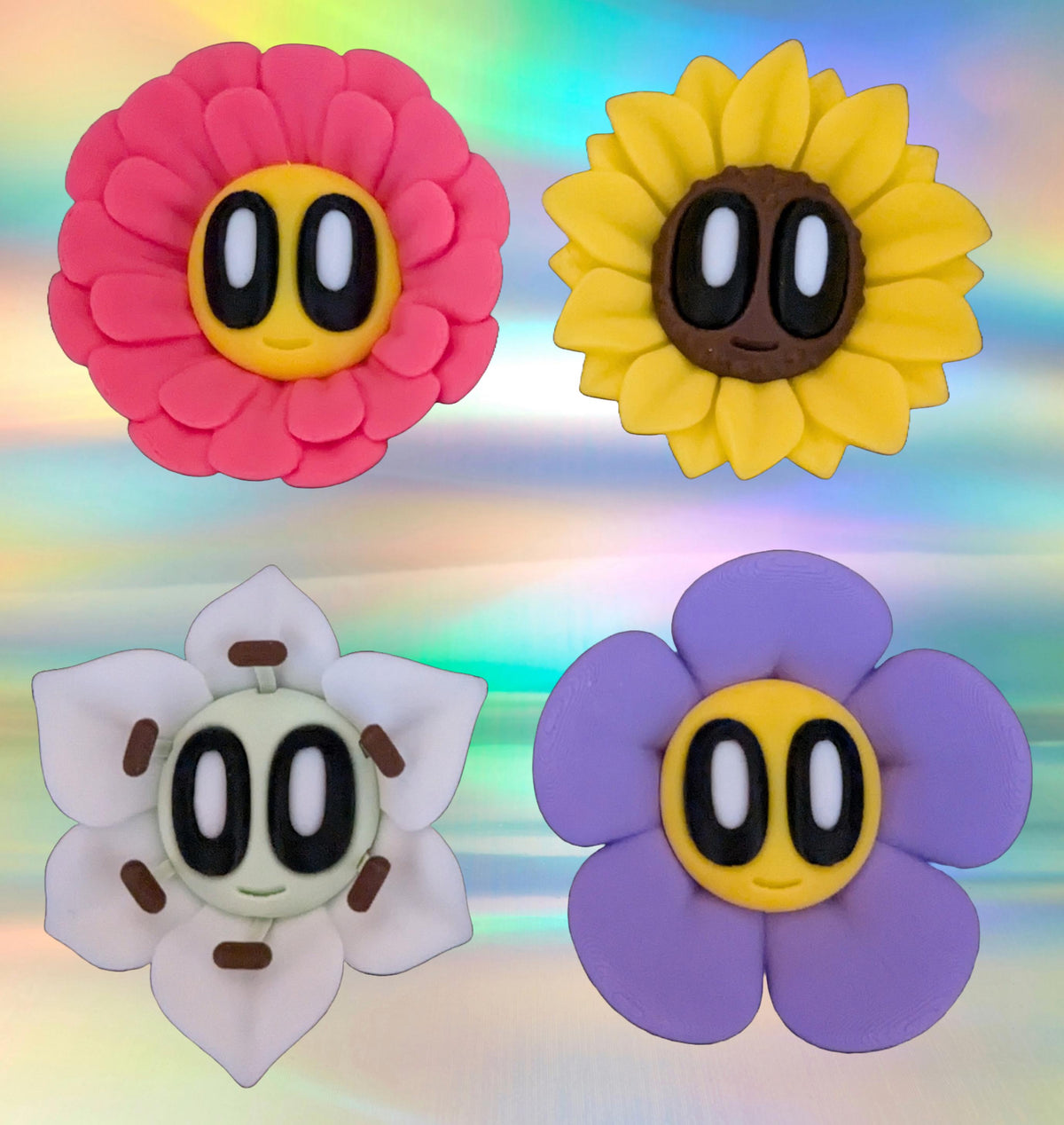 Blob Flowers Fridge Magnets