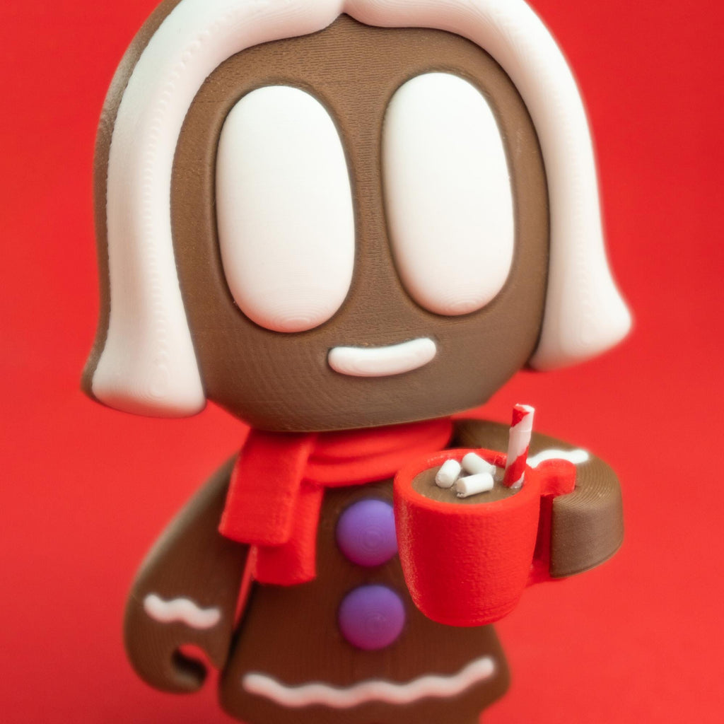 Blob Gingerbread Family - Three Adorable 3D printed gingerbread people with wardrobe accessories!