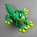 Magnetic Gecko Buddy with Storage Rock – 3D Printed Cutie in Green and Yellow or Green and several other colors!