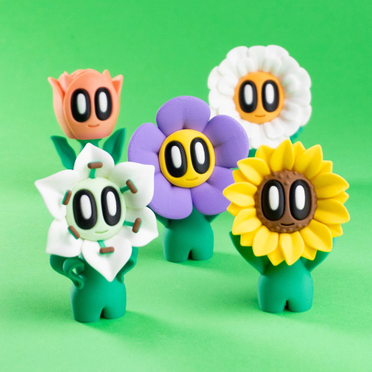 Blob Flowers - Five Adorable 3D printed flowers in pots, plus a cute Greenhouse!