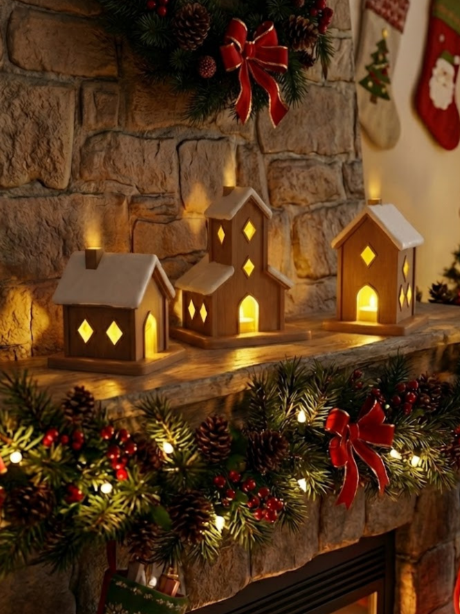 Silent Night Christmas Village — LED Candle Decor